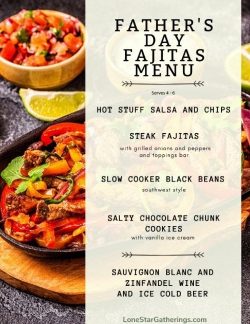Father's Day Fajitas Menu to Grill out with Dad