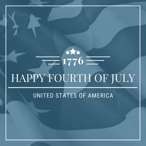 Card that says Happy Fourth of July
