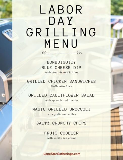 Labor Day Grilling Menu - gives recipe titles.