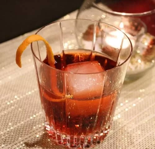 Negroni Cocktail with orange twist