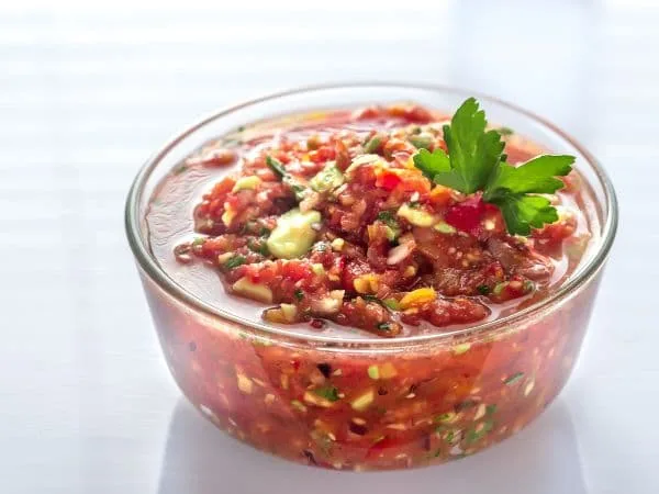 Finished salsa in a bowl