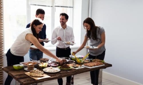 a Group of friends enjoying brunch appetizer recipes