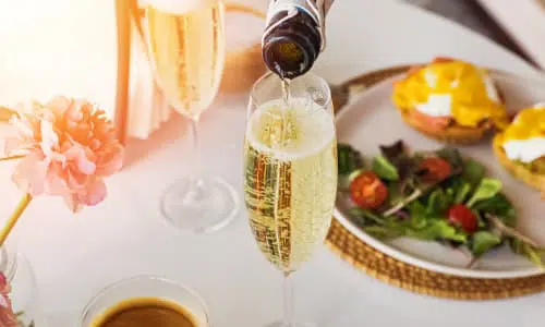 Enjoy a Champagne cocktail with brunch