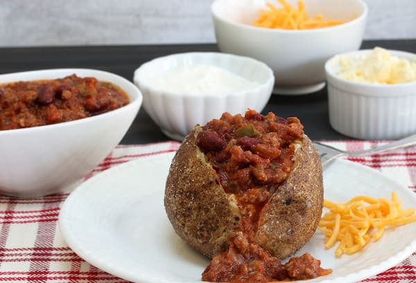Baked Potato with chili and cheese