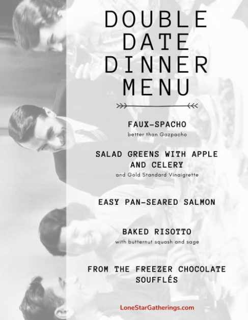 Double Date Dinner Menu