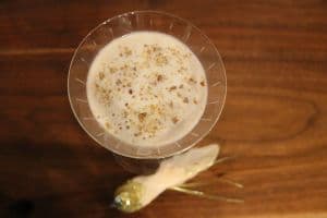 Overview shot of Gingerbread Martini one of the best Christmas drinks with Bailey's you can make