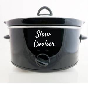 A slow cooker small appliance is very useful when cooking dried black beans
