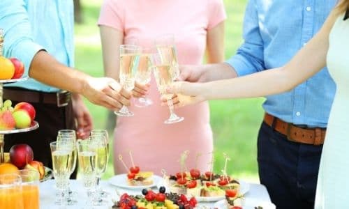 Champagne with brunch is delicious