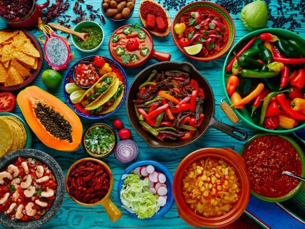 Mexican foods and spicy foods pair very well with the right wines