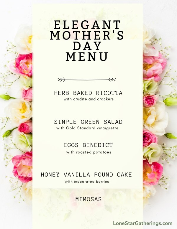 How to Make an Elegant Menu for Mother's Day Brunch Ideas ⋆ Lone Star