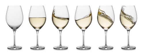 White wines in glasses