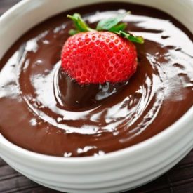 Healthy Date Night Menu - Chocolate sauce with strawberries