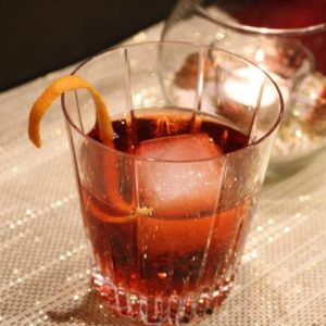 Negroni Cocktail with orange twist
