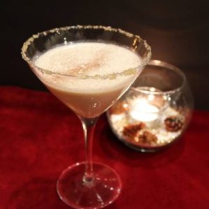 Winter Wonderland Cocktail in Martini Glass