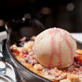 Fruit Cobbler with Ice Cream