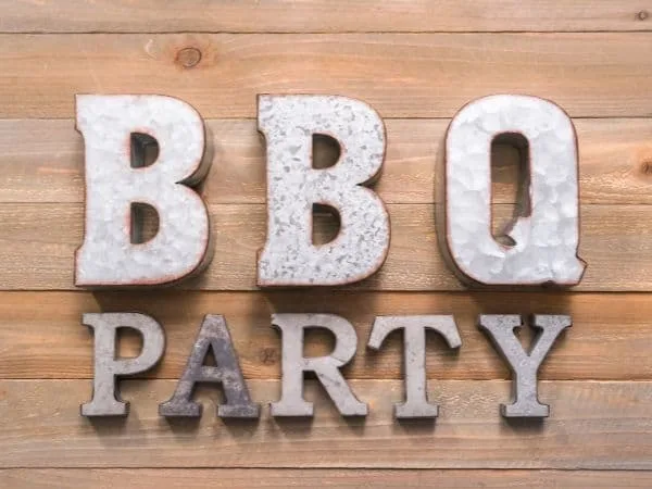 Have friends over for a BBQ Party sign