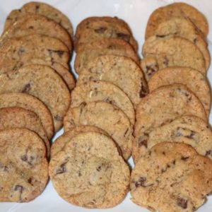 Salty Chocolate Chunk Cookies on a platter