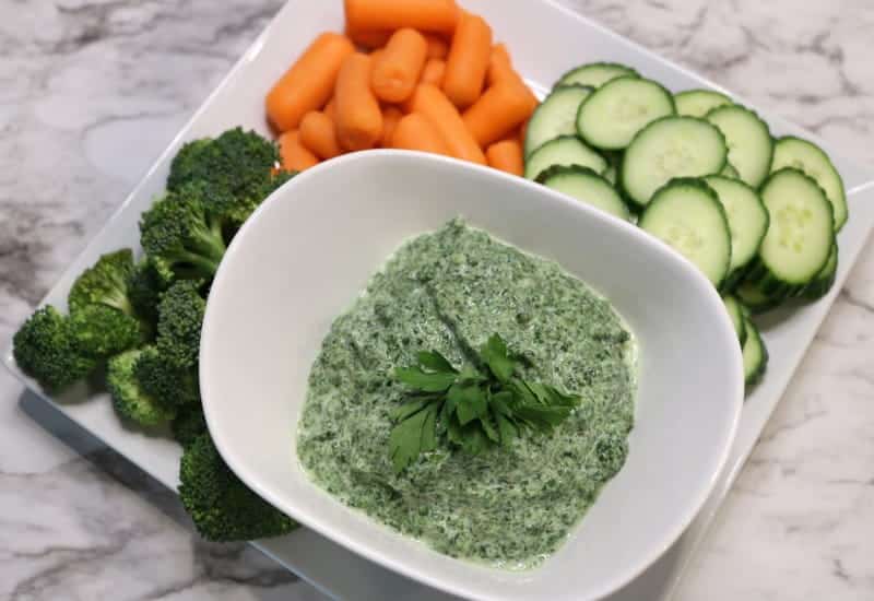 Tangy Spinach Yogurt Dip for a delicious No-cook Appetizer