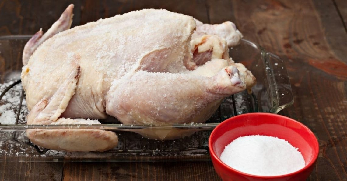 Turkey with dry brine ingredients
