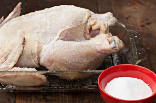 Turkey with dry brine ingredients