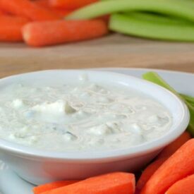 bombdiggity blue cheese dressing with veggies