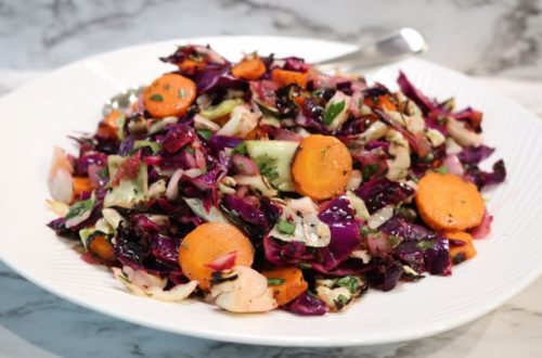 Colorful and crunchy grilled coleslaw with dressing recipe